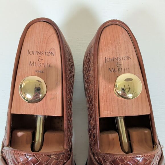 Johnston & Murphy Men\'s 10.5M Woven Leather Tassel Loafers Dress Shoes 15-1862 main image 11